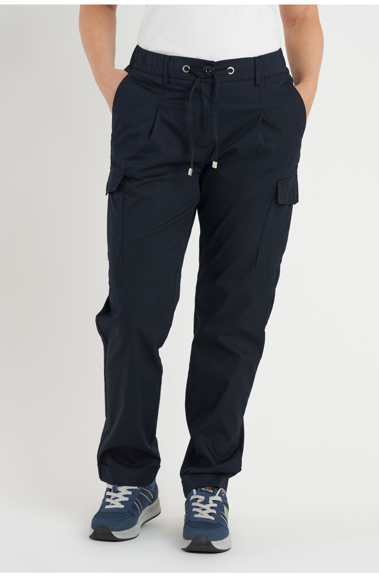 Pantaloni donna cargo in cotone