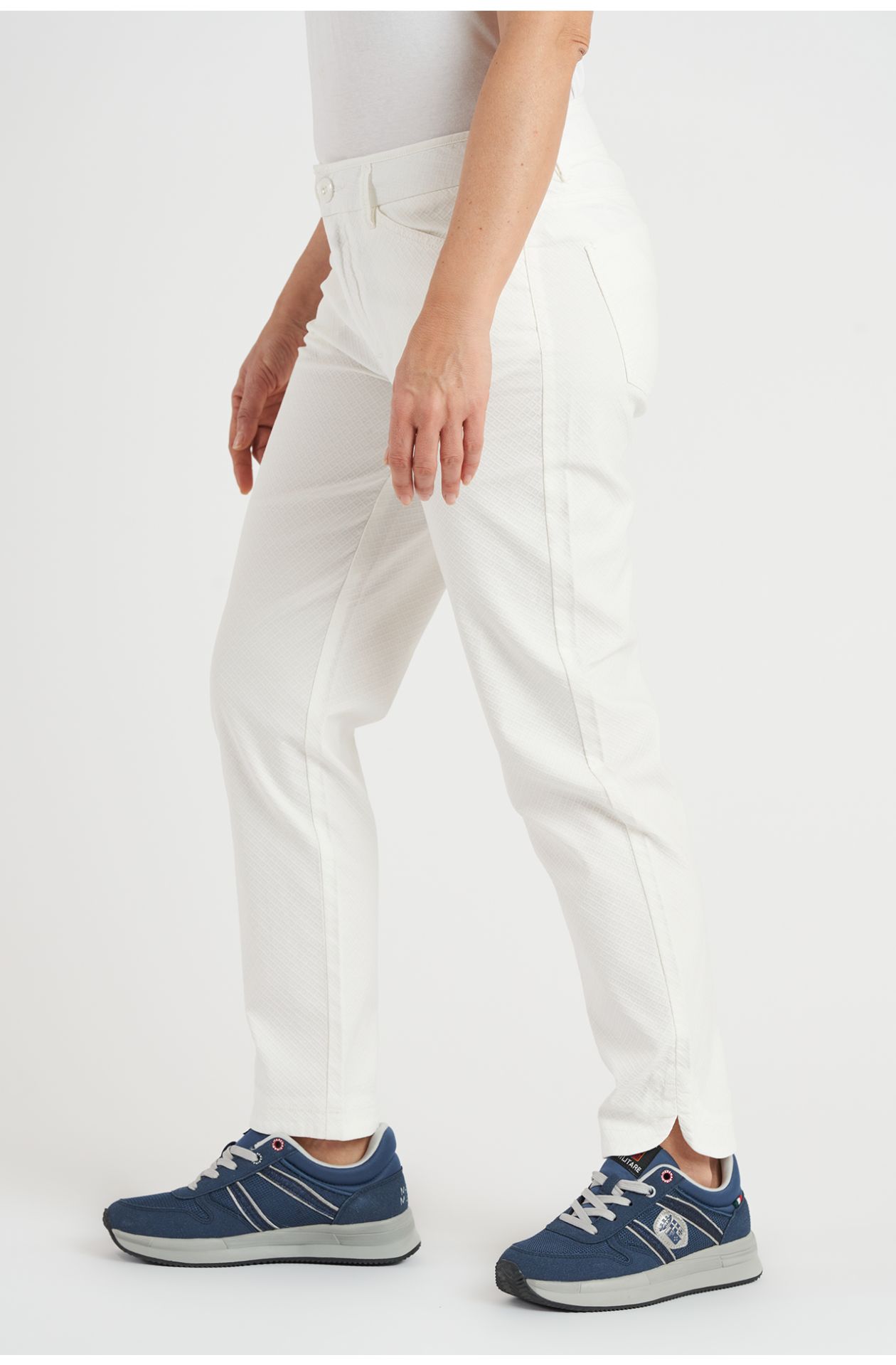 Pantalone donna in cotone lavorato