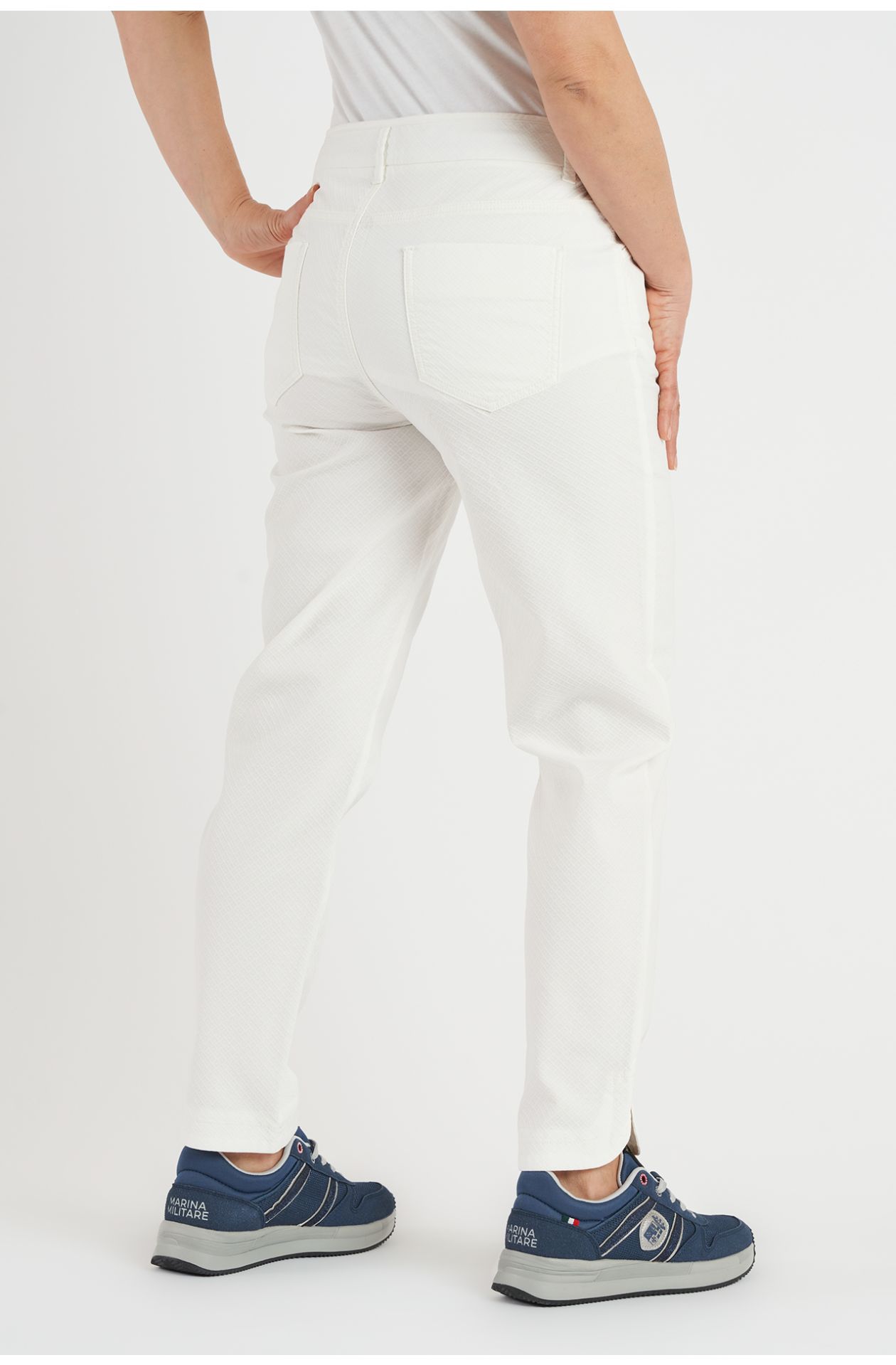 Pantalone donna in cotone lavorato