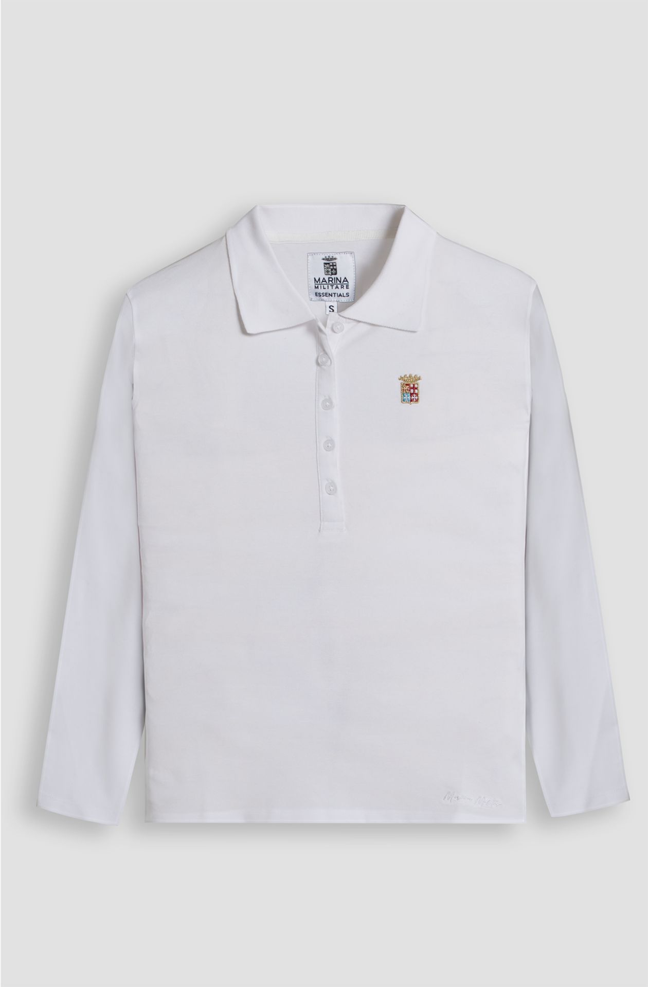 Polo donna manica lunga in cotone piquet