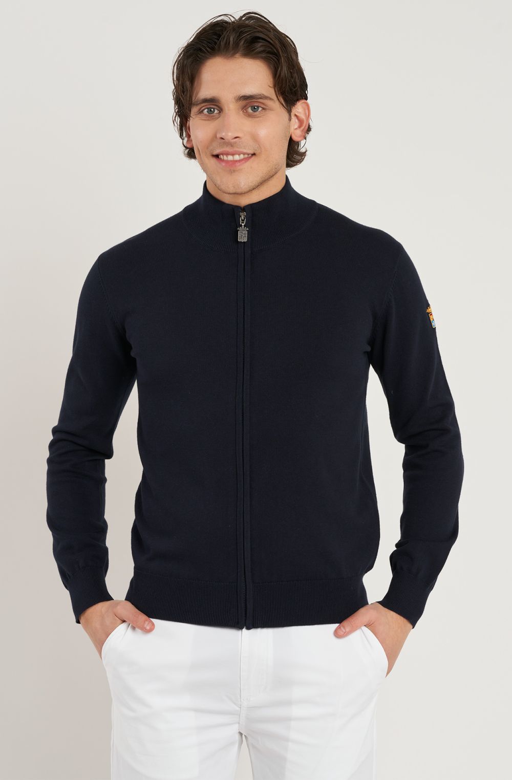 Cardigan da uomo in cotone linea basic
