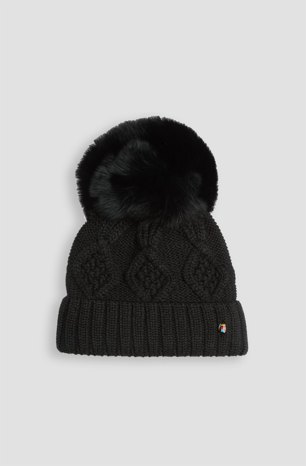 Cappello da donna in misto lana con pon pon