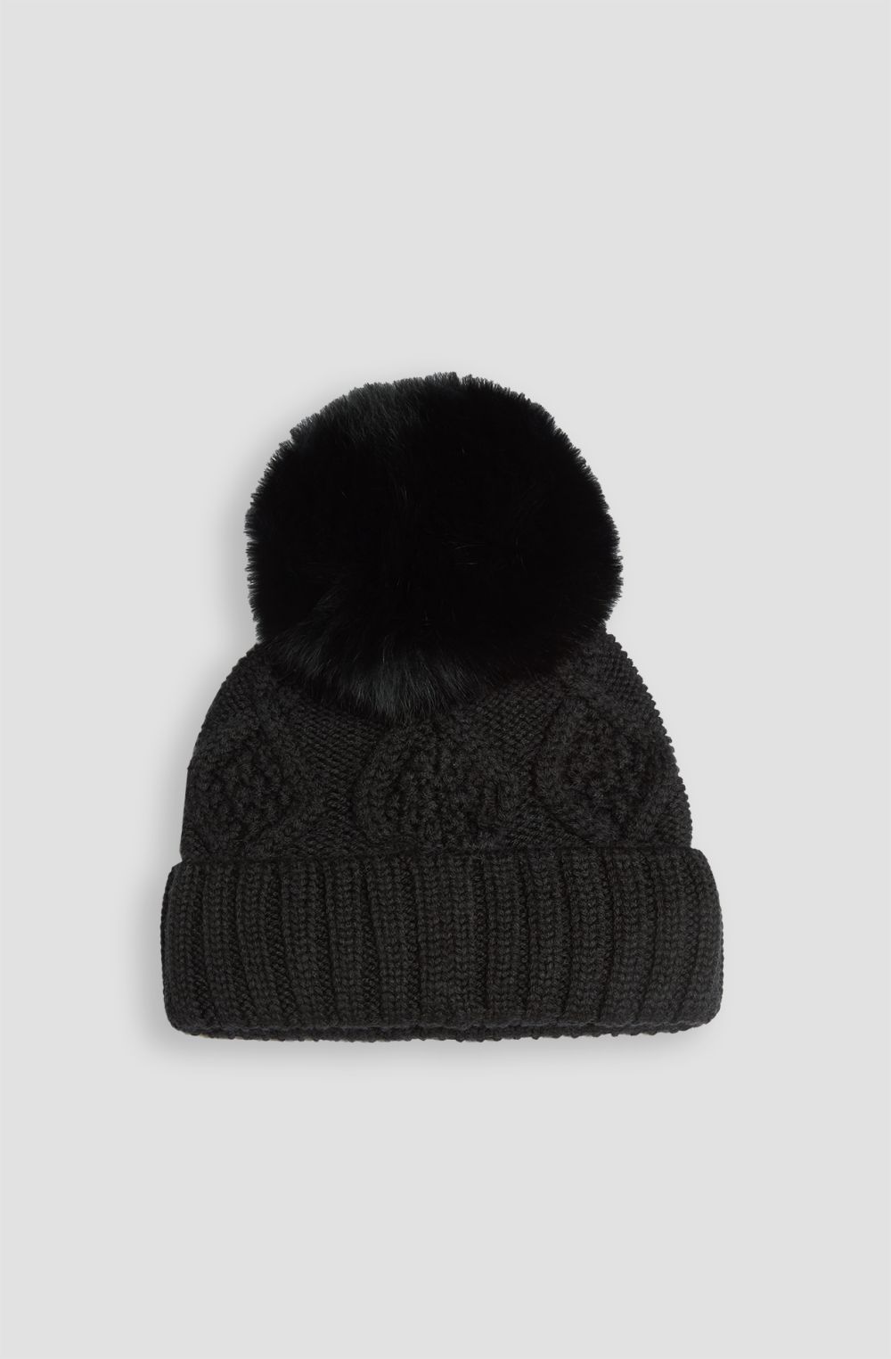 Cappello da donna in misto lana con pon pon
