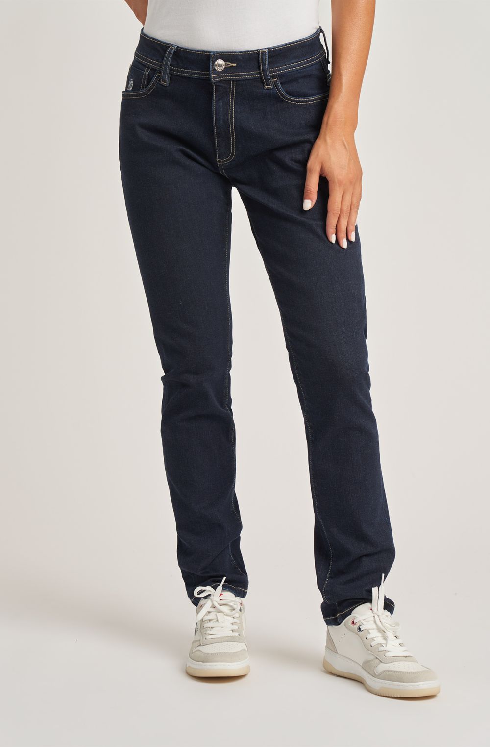 Jeans donna essential cinque tasche blu scuro