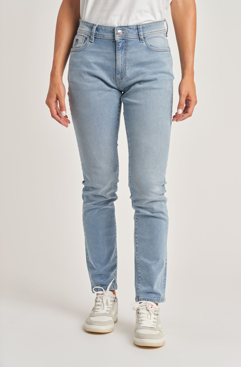 Jeans donna essential cinque tasche celeste chiaro