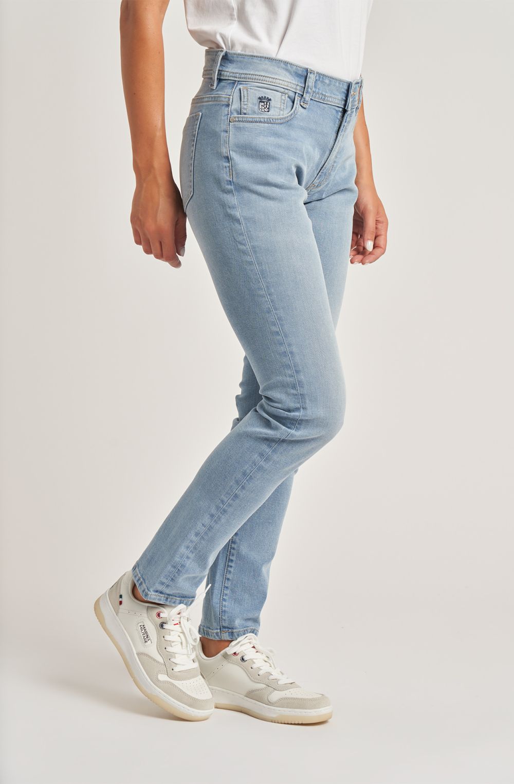 Jeans donna essential cinque tasche celeste chiaro