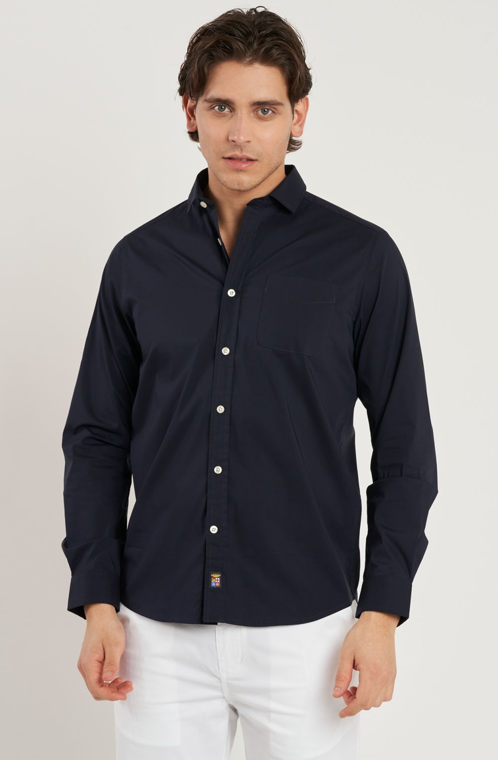 Camicia da uomo in cotone elasticizzato