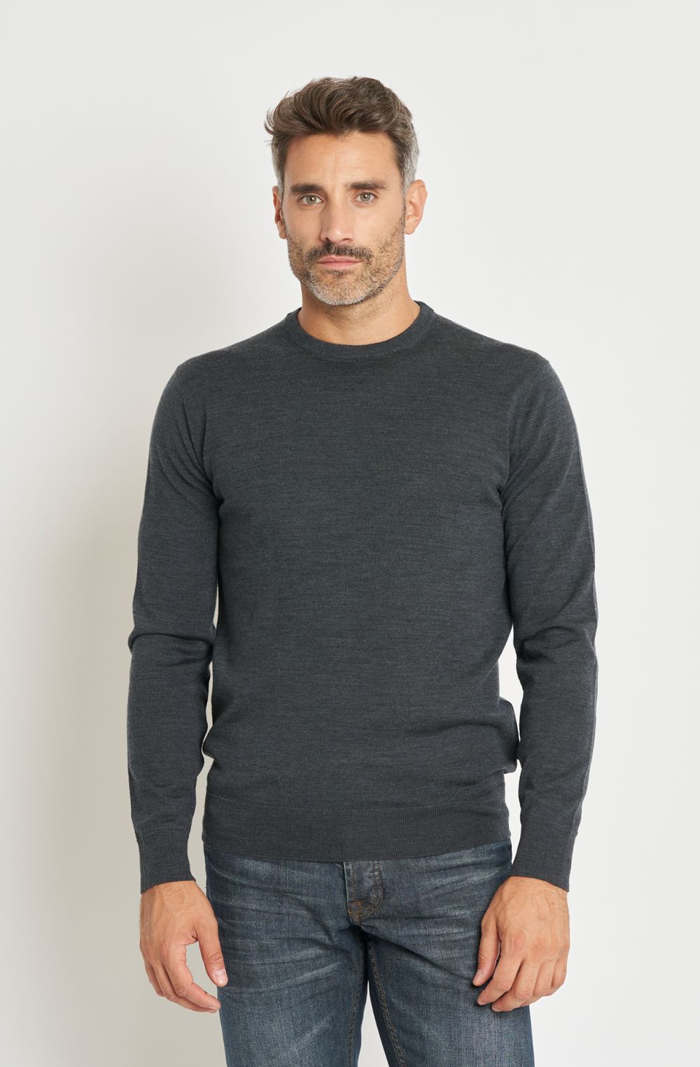 Maglione da uomo in lana merino girocollo