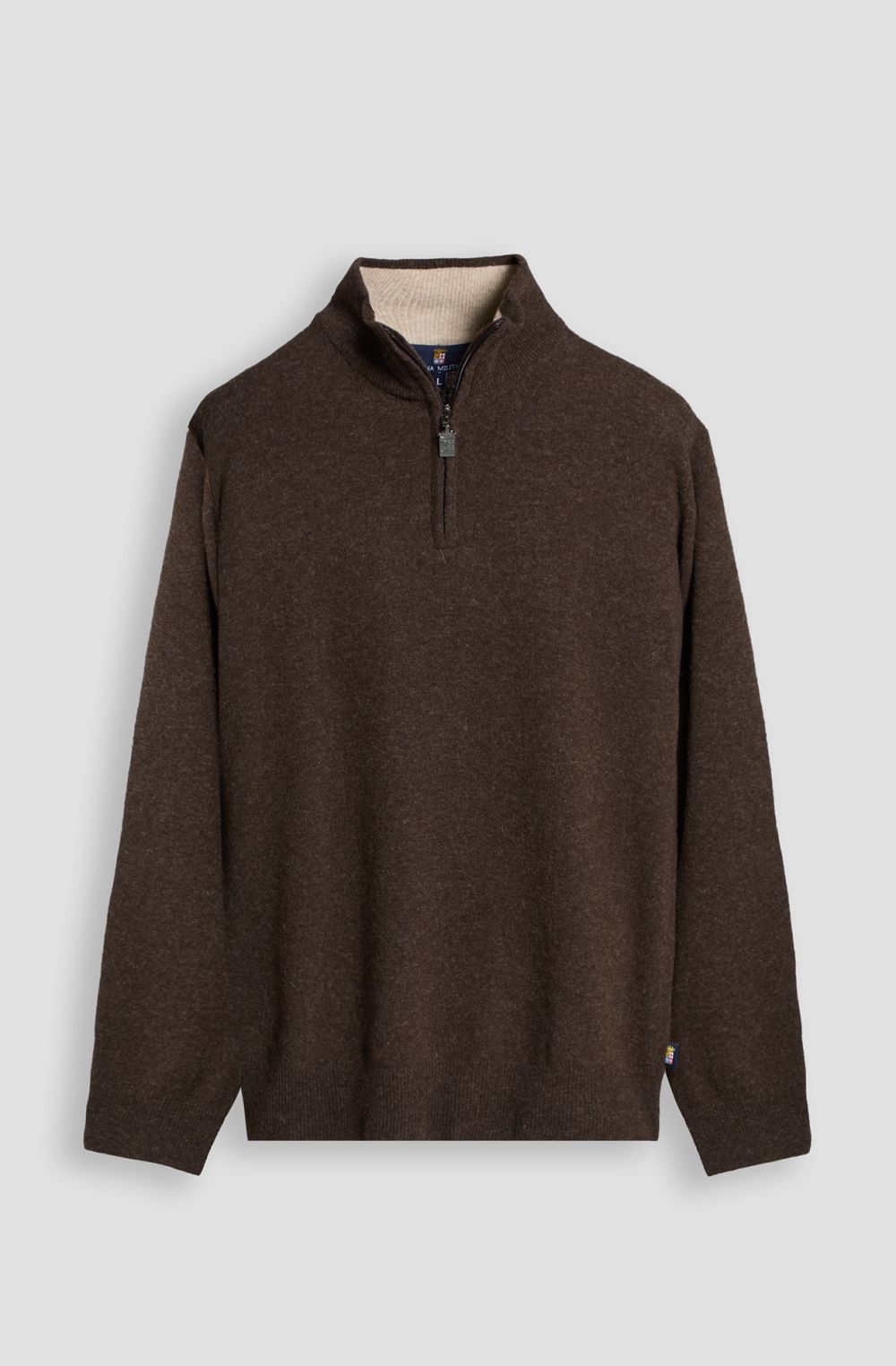 Maglia da uomo in misto lana mezza zip