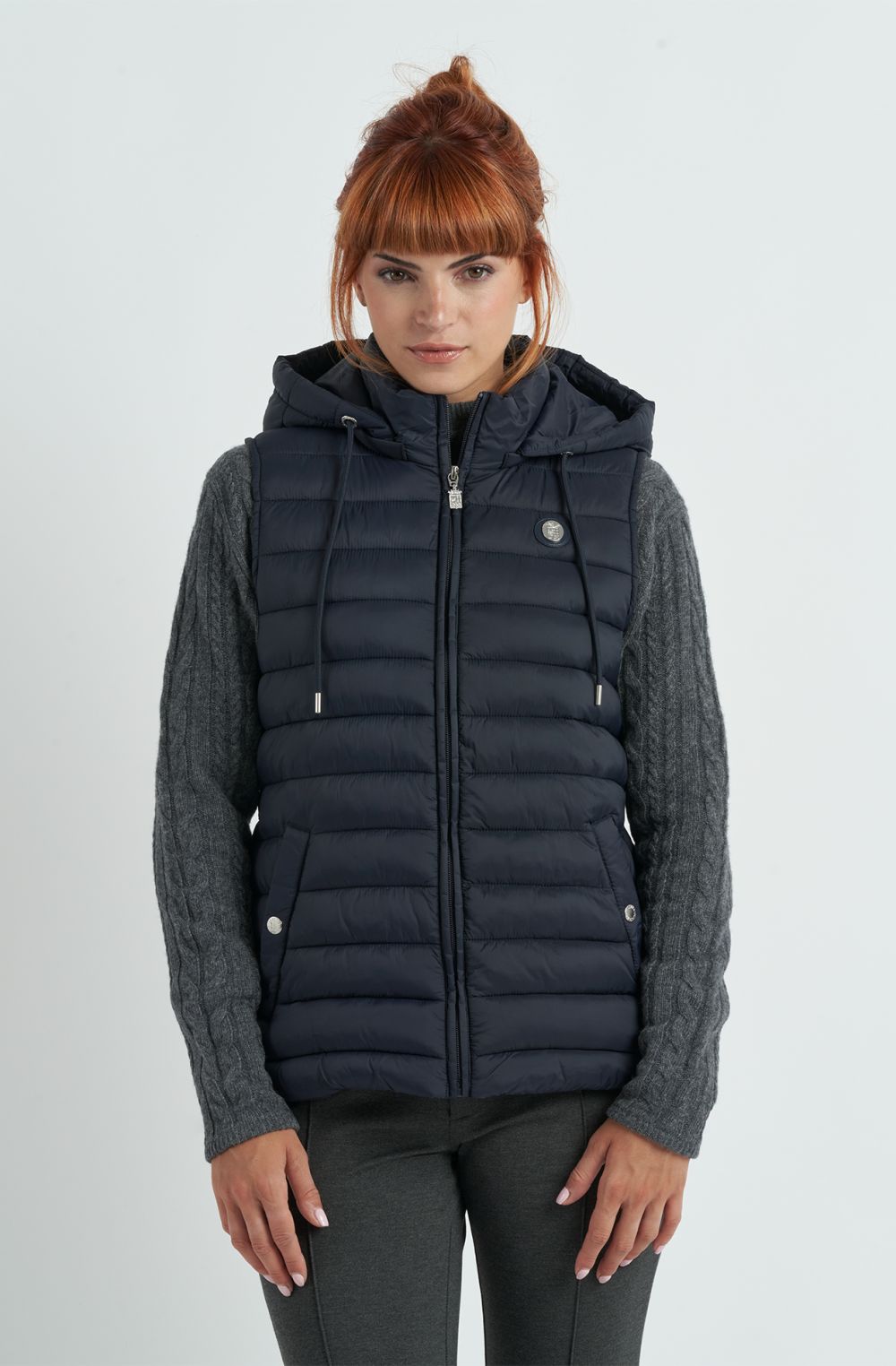 Smanicato trapuntato da donna in nylon