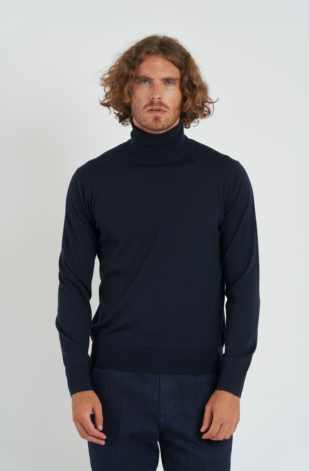 Maglione da uomo in lana merino collo alto