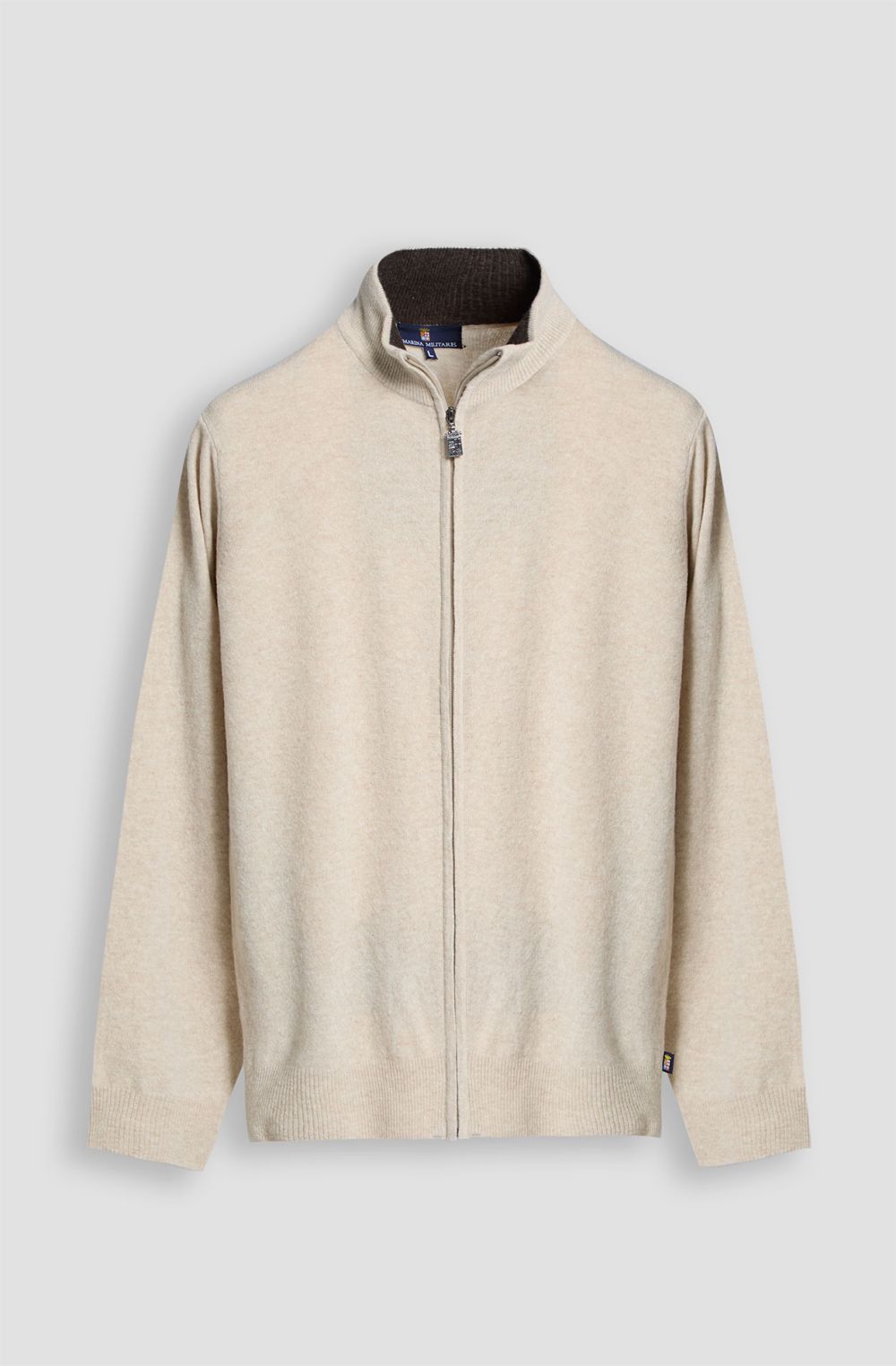 Maglia da uomo in misto lana full zip