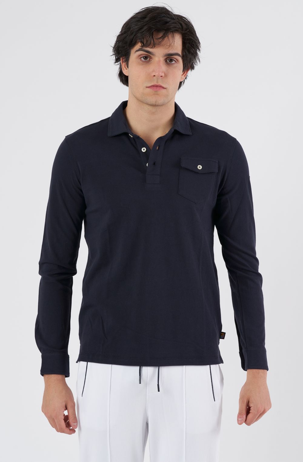 Polo uomo Amerigo Vespucci in piquet manica lunga