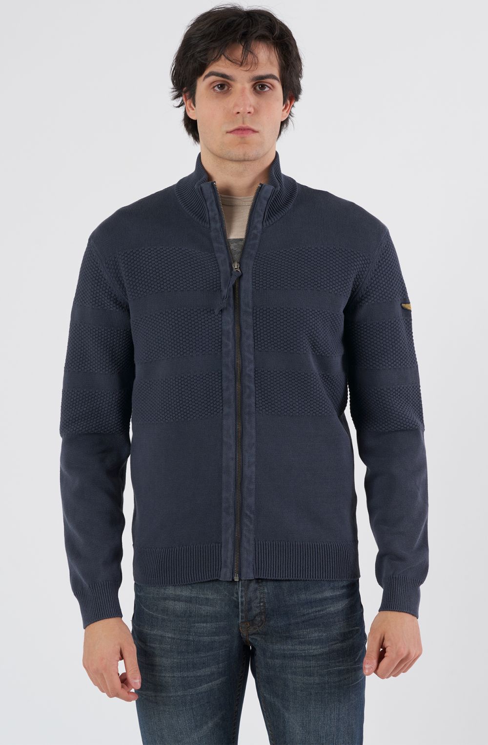 Maglia uomo in cotone full zip
