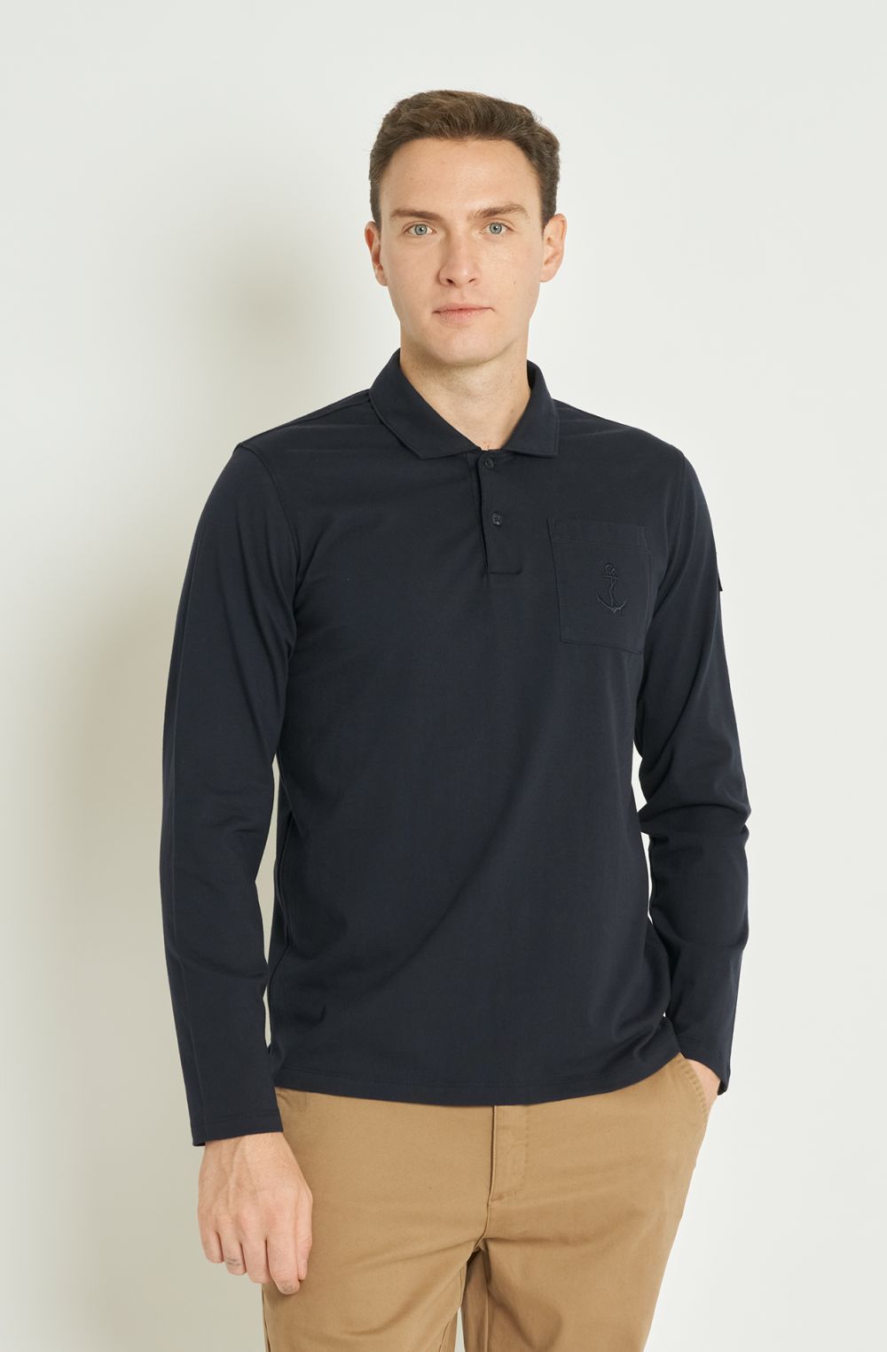 Polo uomo Amerigo Vespucci con ancora ricamata