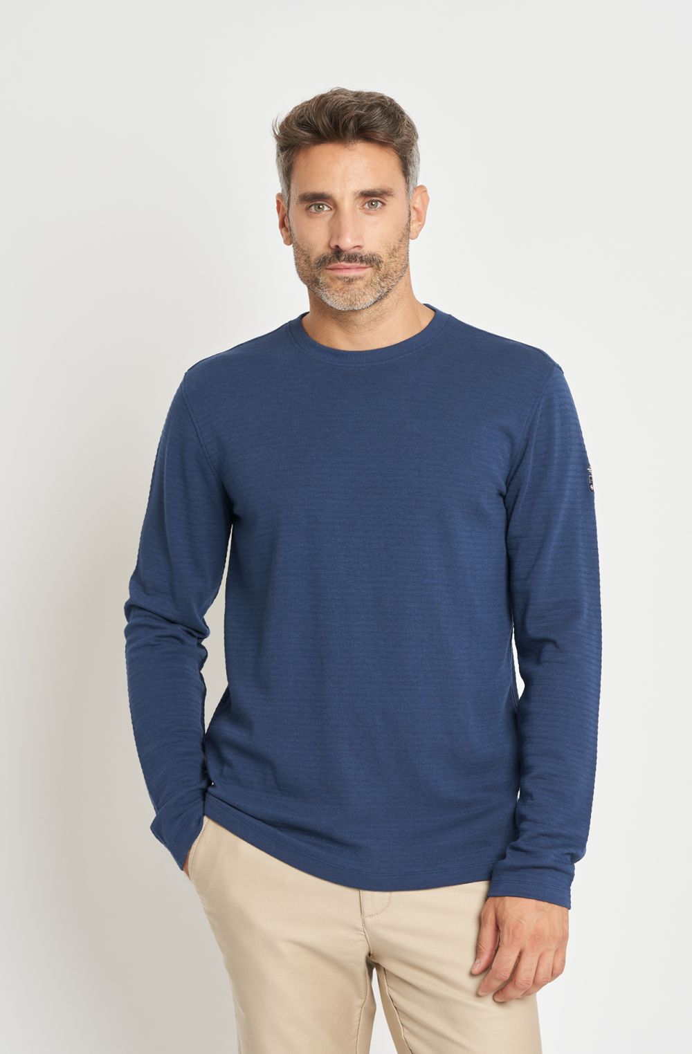 T-shirt manica lunga uomo con logo ricamato