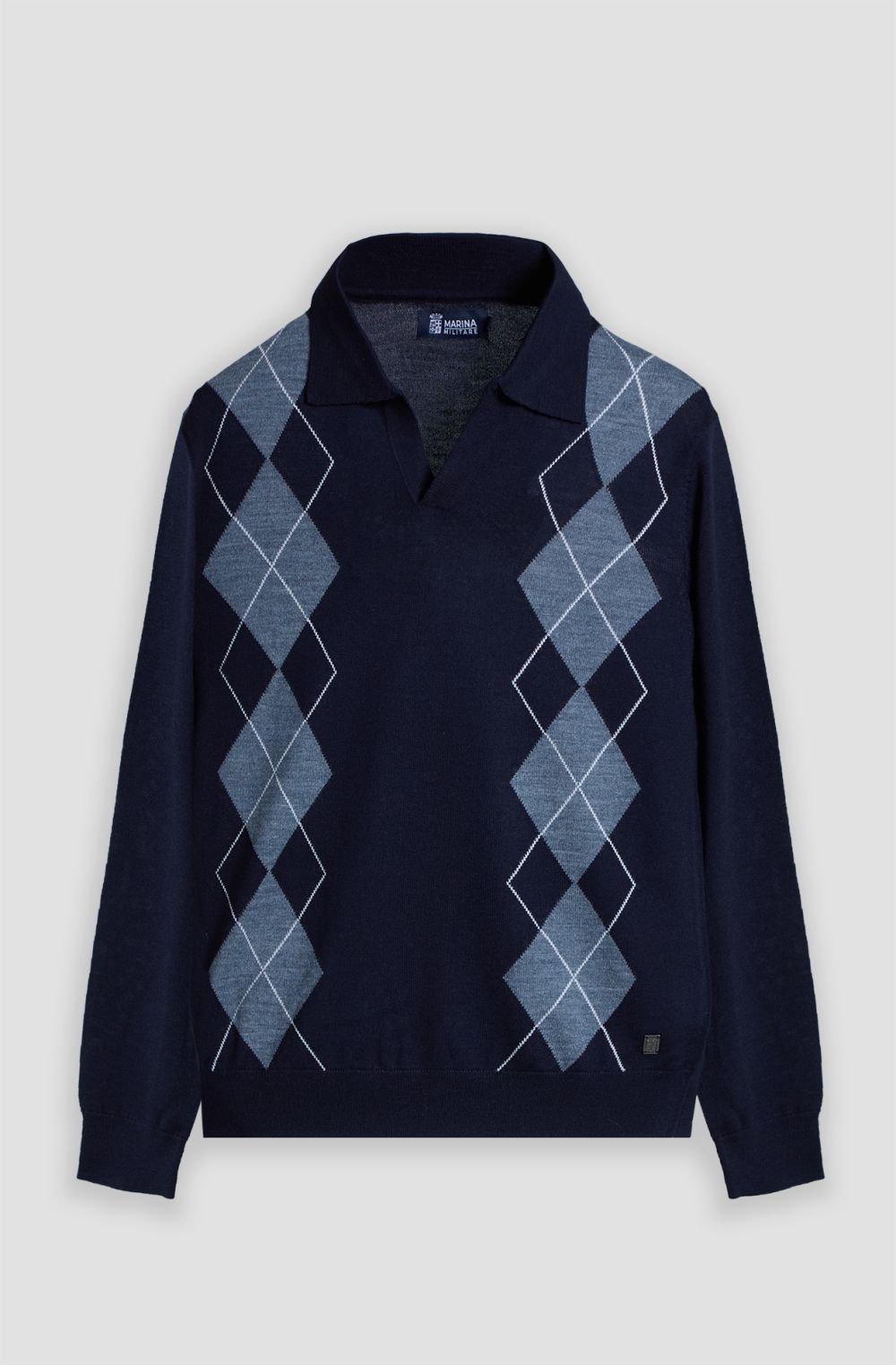 Maglia polo uomo fantasia a rombi