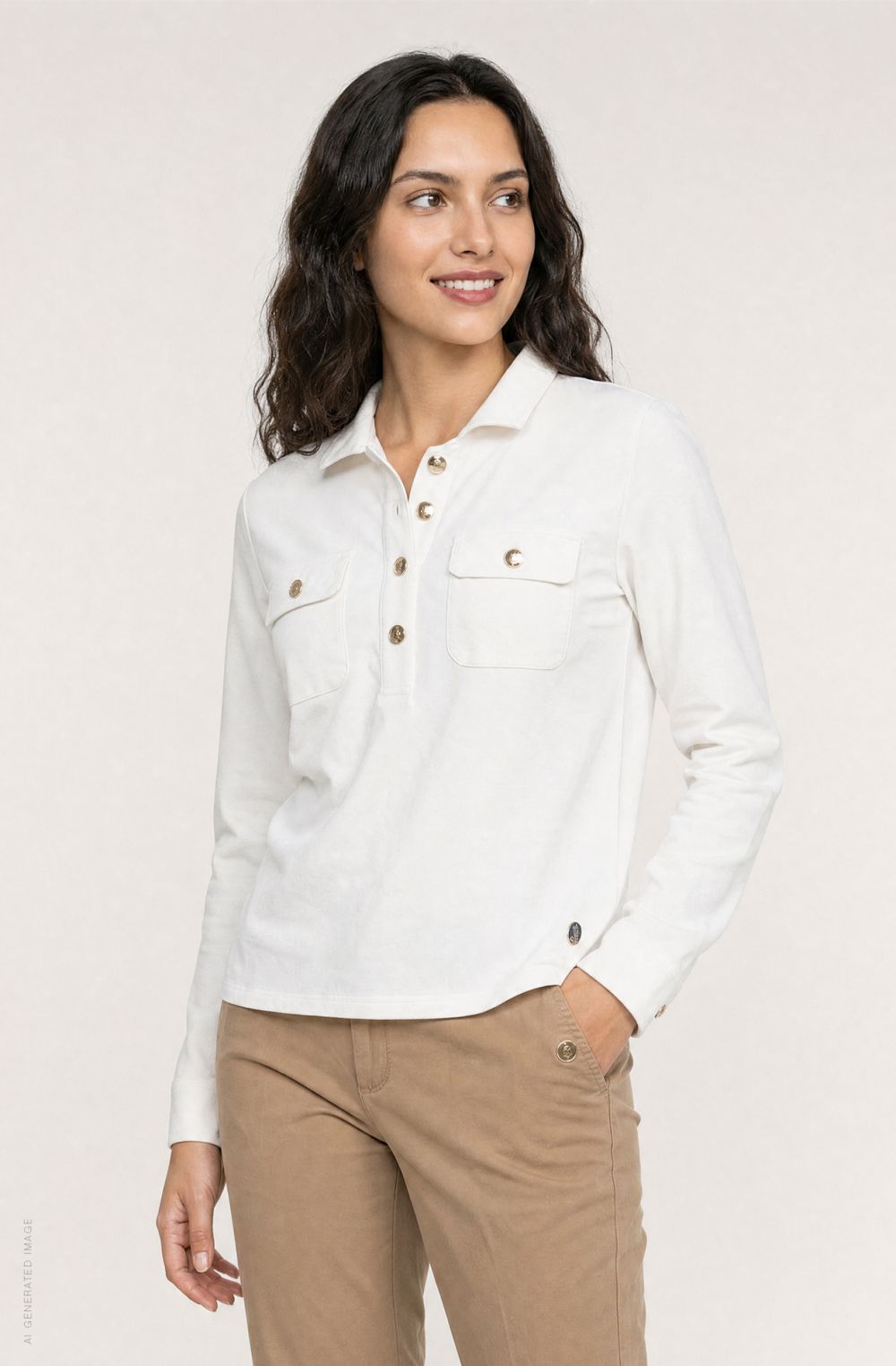 Amerigo Vespucci women's four-button polo shirt