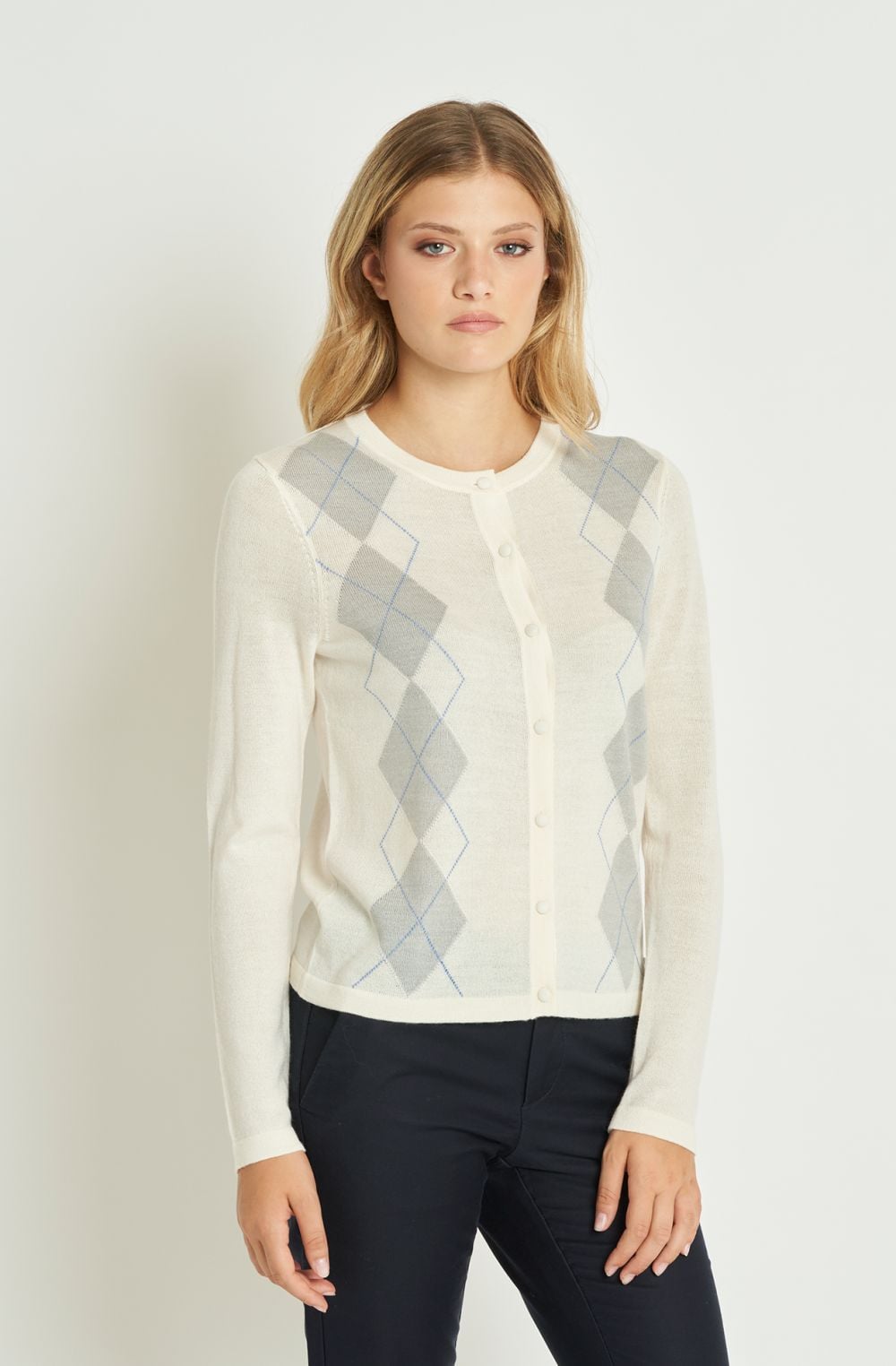 Women's cardigan with geometric pattern
