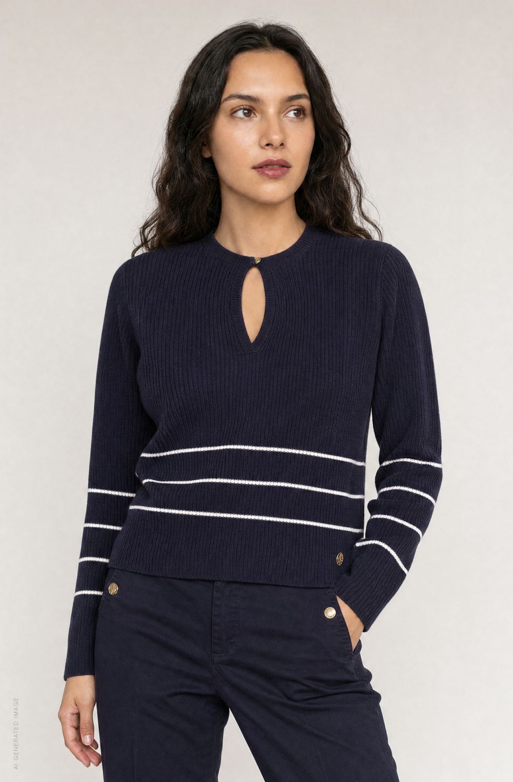 Amerigo Vespucci women's V-neck sweater