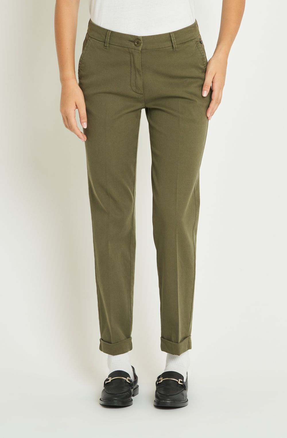 Pantalone chino donna dobby stretch
