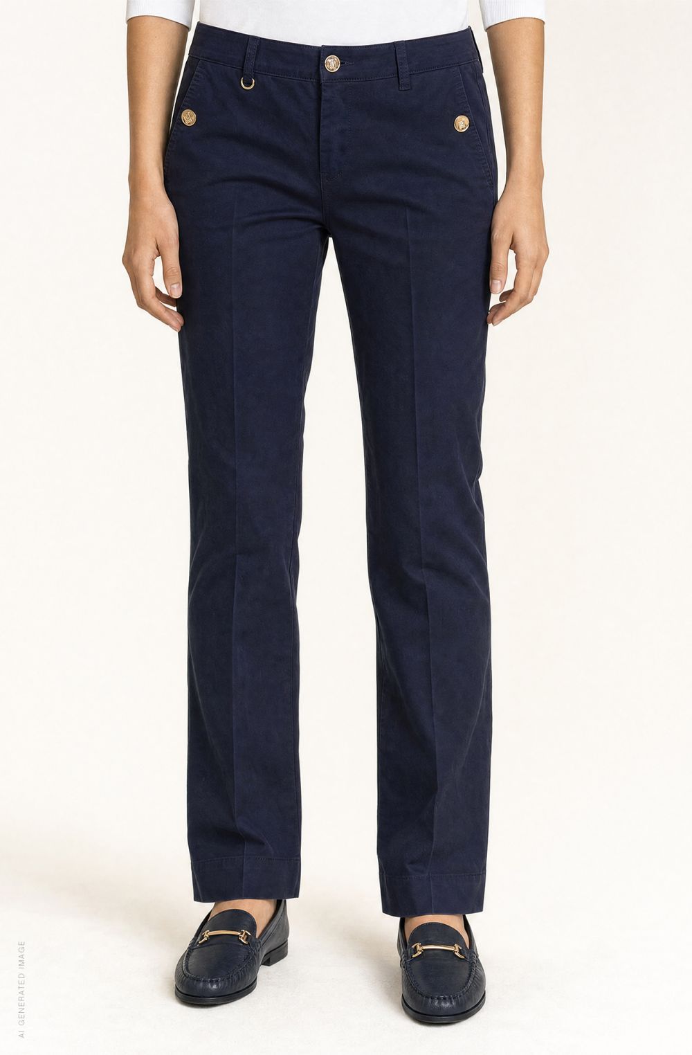 Amerigo Vespucci women's trousers with gold-tone button