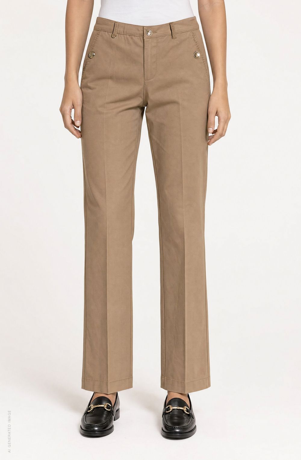 Amerigo Vespucci women's trousers with gold-tone button