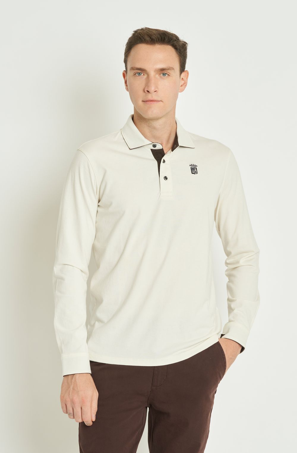 Polo uomo con colletto alla francese