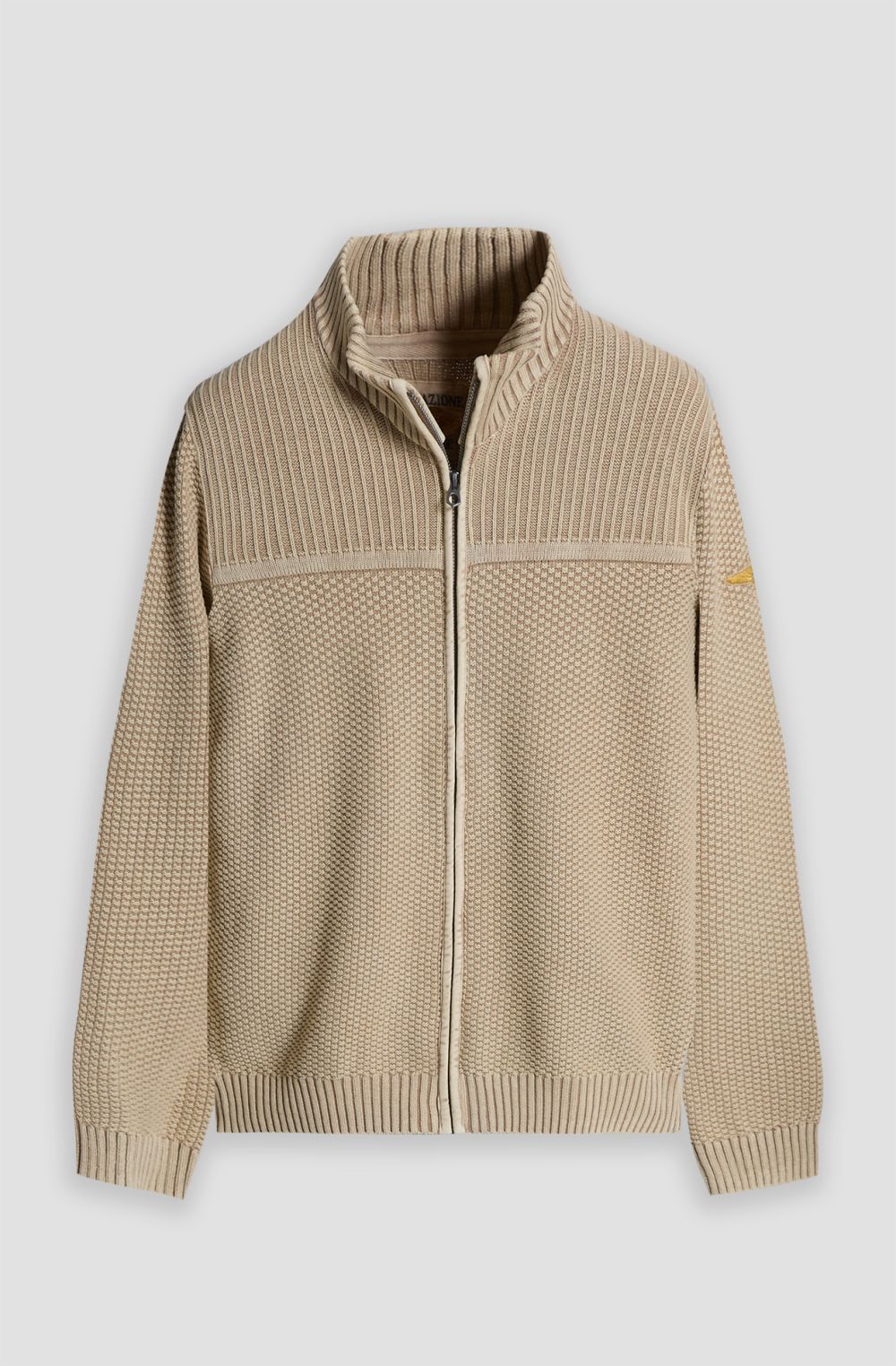 Aviazione Navale men's full-zip sweater in brushed cotton
