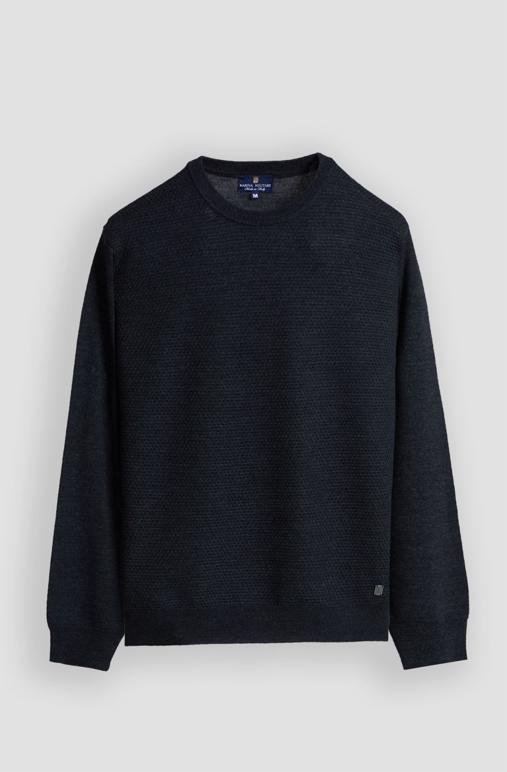 Men's honeycomb-knit crew-neck sweater