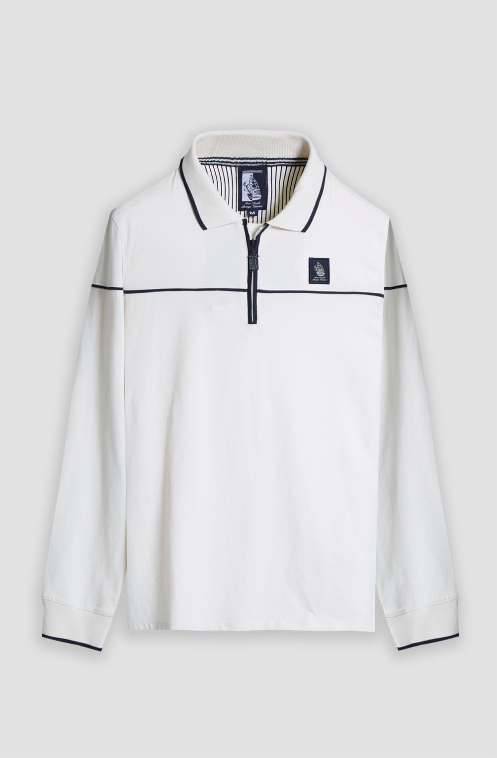 Amerigo Vespucci men's long-sleeve polo shirt with half-zip