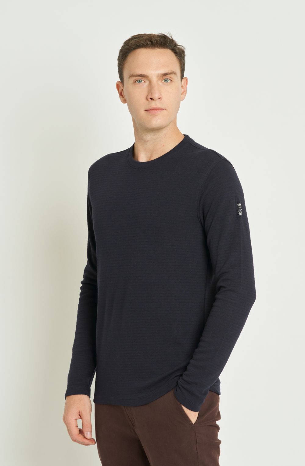 T-shirt manica lunga uomo con logo ricamato