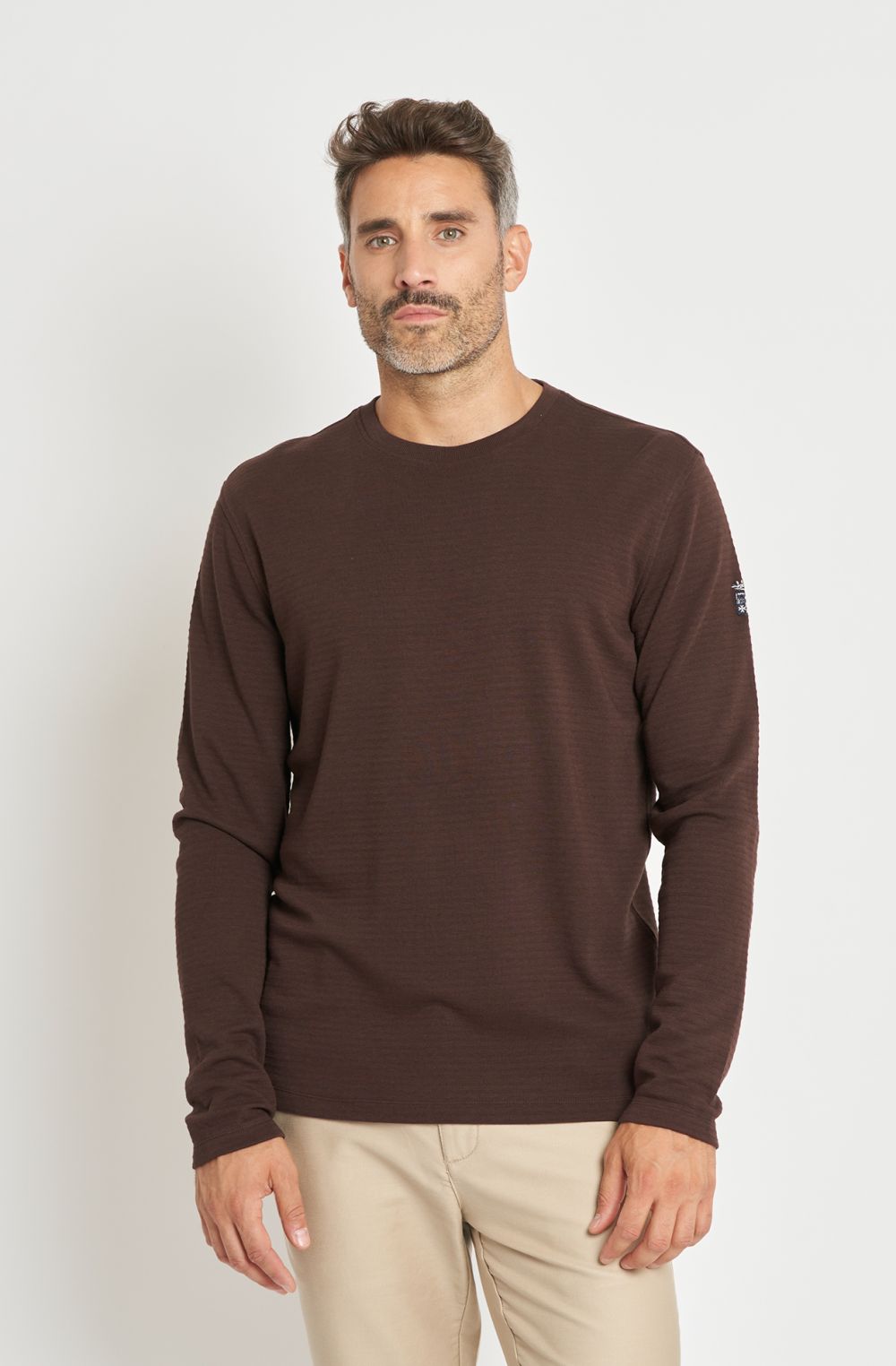 T-shirt manica lunga uomo con logo ricamato