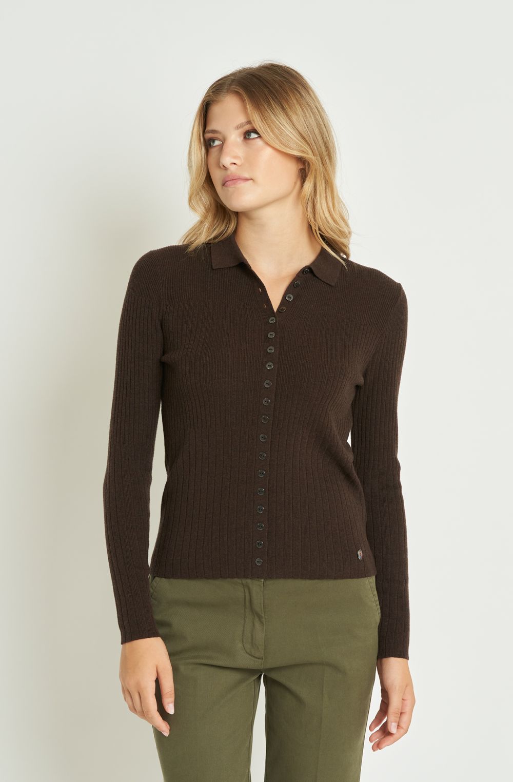 Maglia donna aperta con bottoncini
