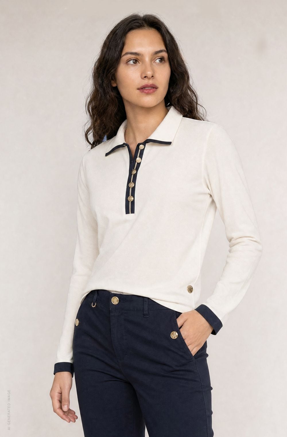 Amerigo Vespucci women's five-button polo shirt
