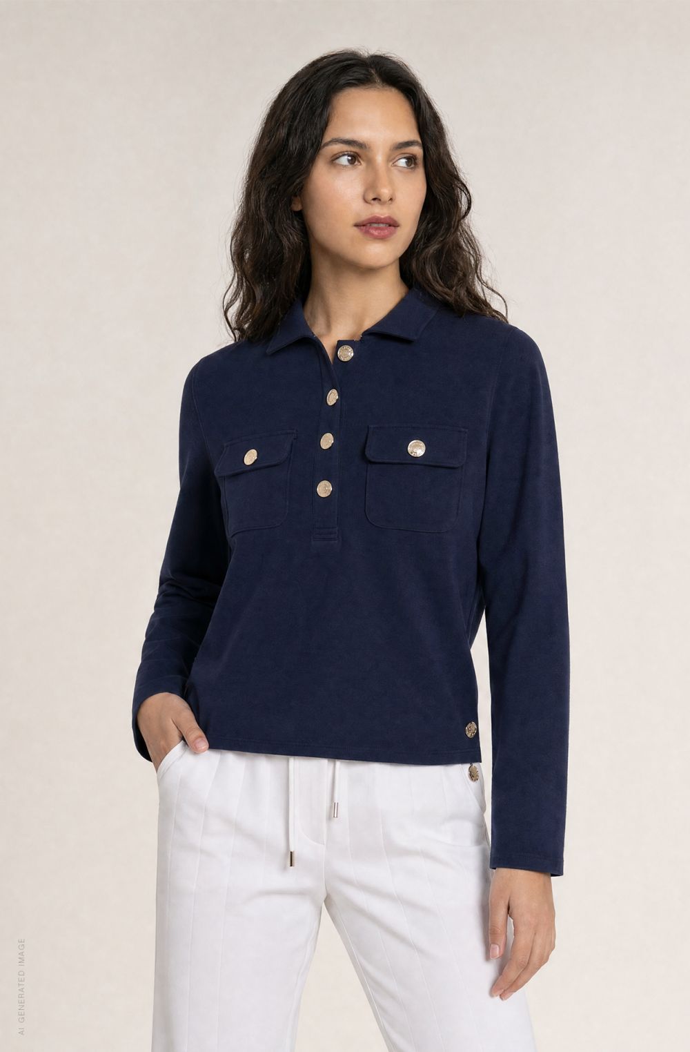 Amerigo Vespucci women's four-button polo shirt