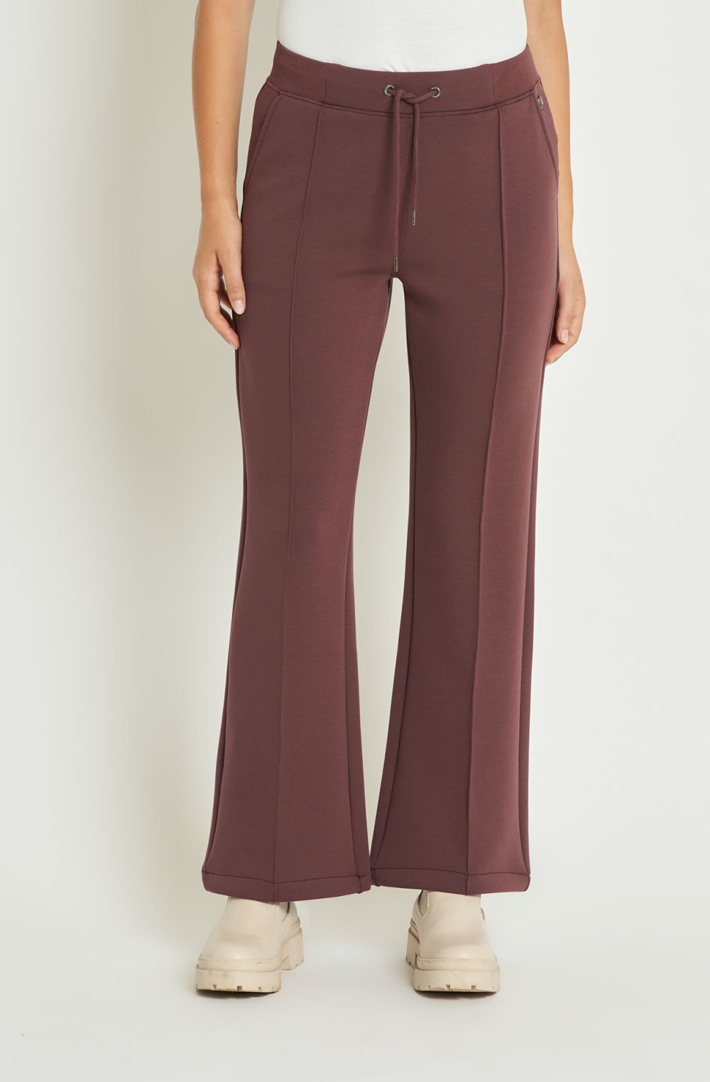 Pantaloni donna in microfibra wide flare