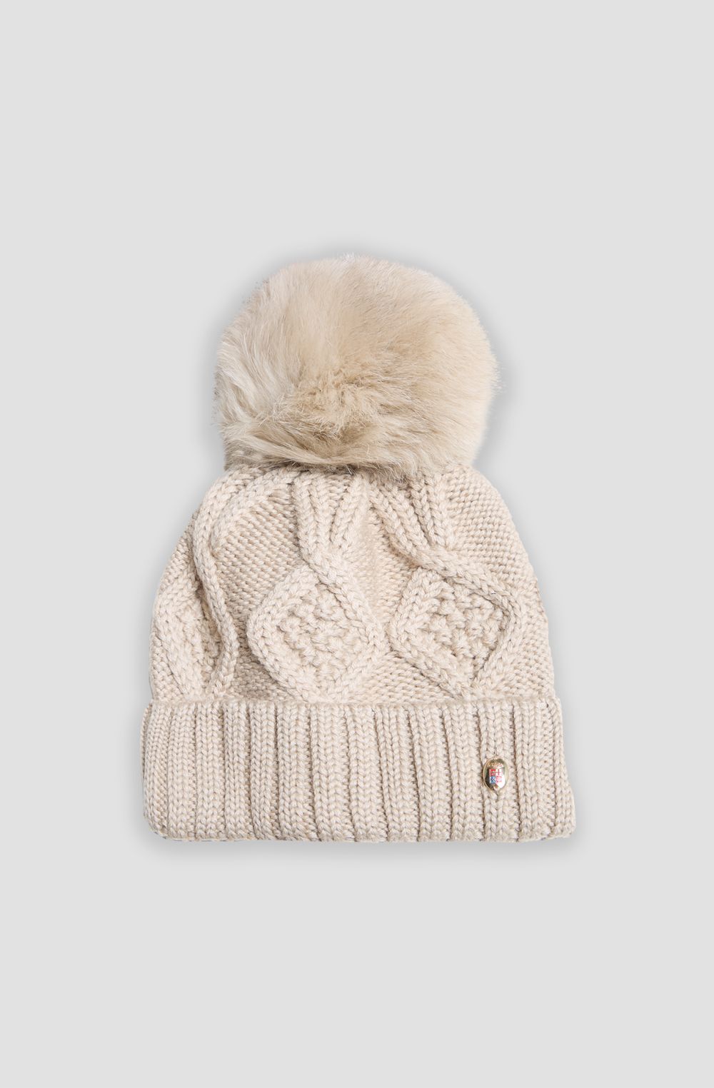 Cappello da donna in misto lana con pon pon