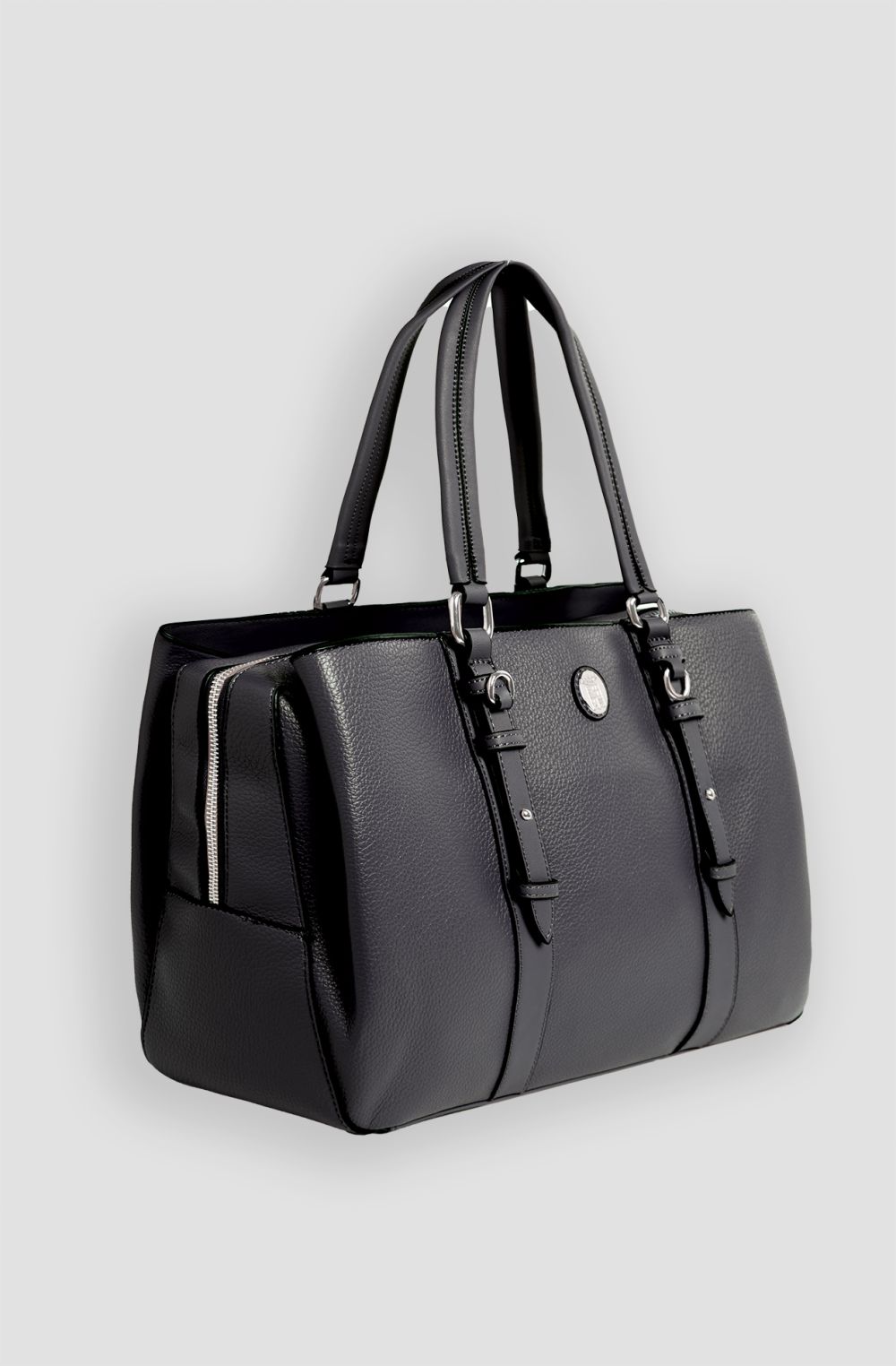 Women's faux leather shopper bag