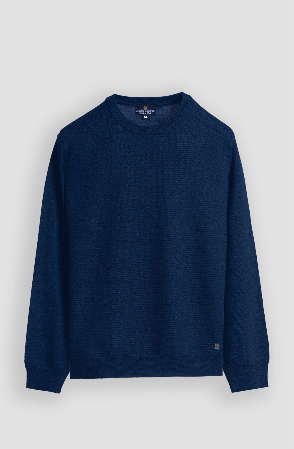 Men's honeycomb-knit crew-neck sweater